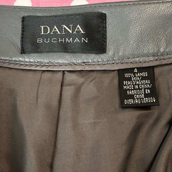 DANA BUCHMAN Women's GRAY Soft Lamb Leather PANTS sz 4. Like new! - Picture 5 of 5